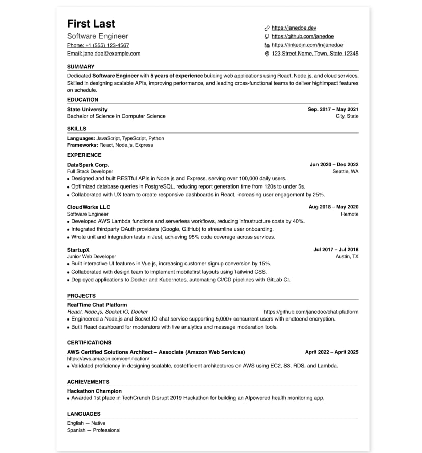 Clean Minimal Template